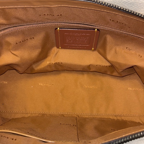 Coach Drew Satchel in chalk/white pebble leather with snakeskin detailing - Picture 7 of 10